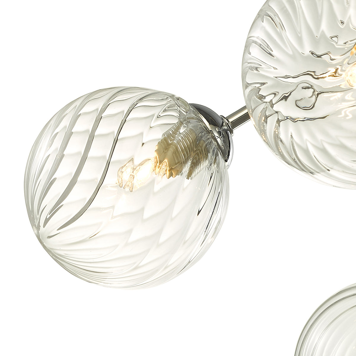 IZZY 6LT SEMI FLUSH POL CHR CW TWISTED GLS
