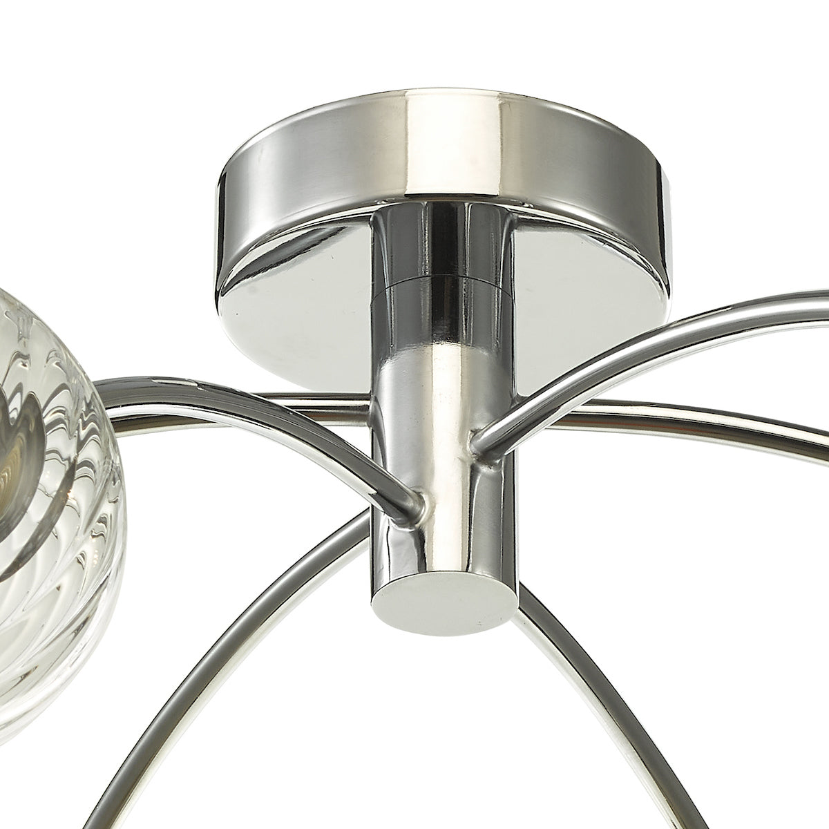 IZZY 6LT SEMI FLUSH POL CHR CW TWISTED GLS