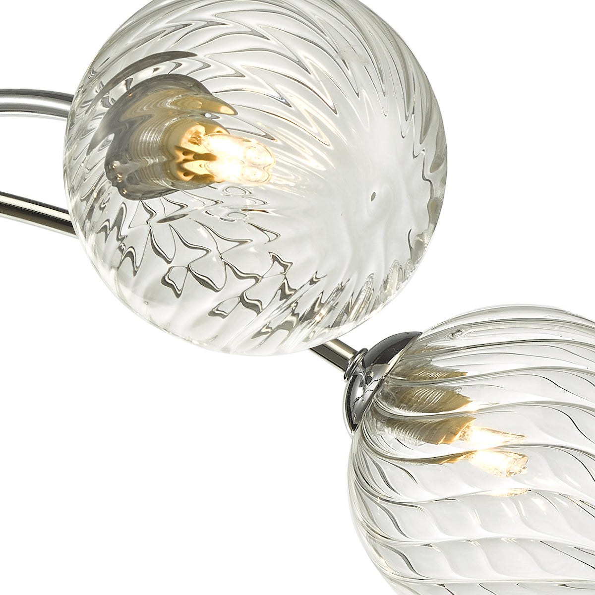 IZZY 6LT SEMI FLUSH POL CHR CW TWISTED GLS