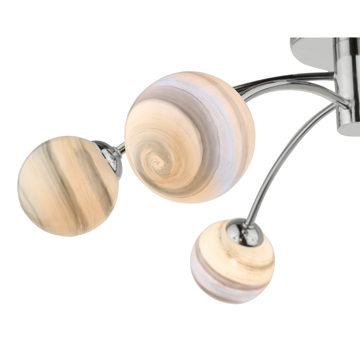 IZZY 6LT SEMI FLUSH POL CHR CW PLANET GLS