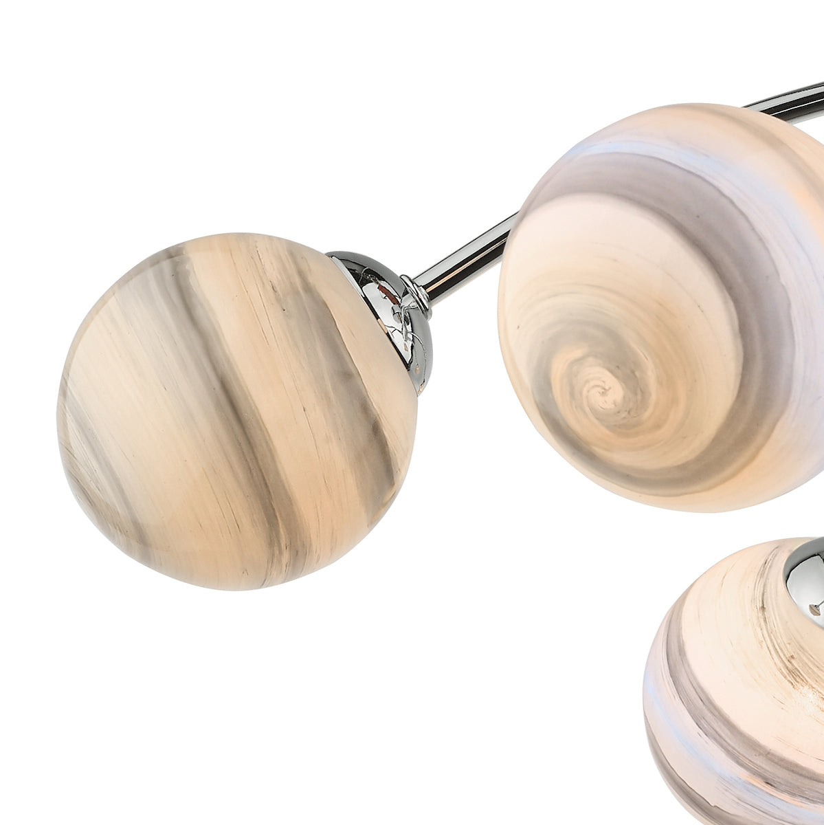 IZZY 6LT SEMI FLUSH POL CHR CW PLANET GLS