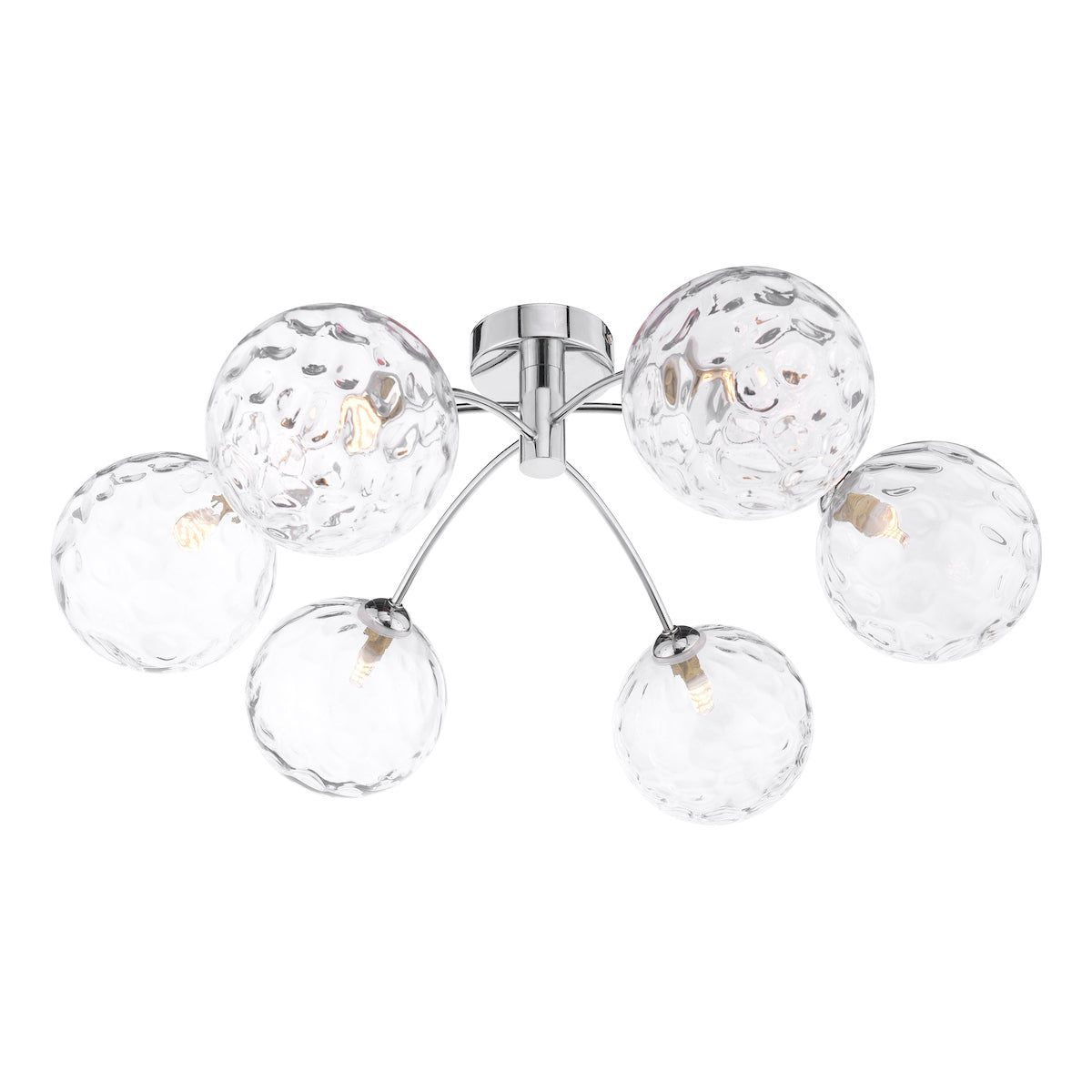 IZZY 6LT SEMI FLUSH POL CHR CW CLEAR GLS 150MM