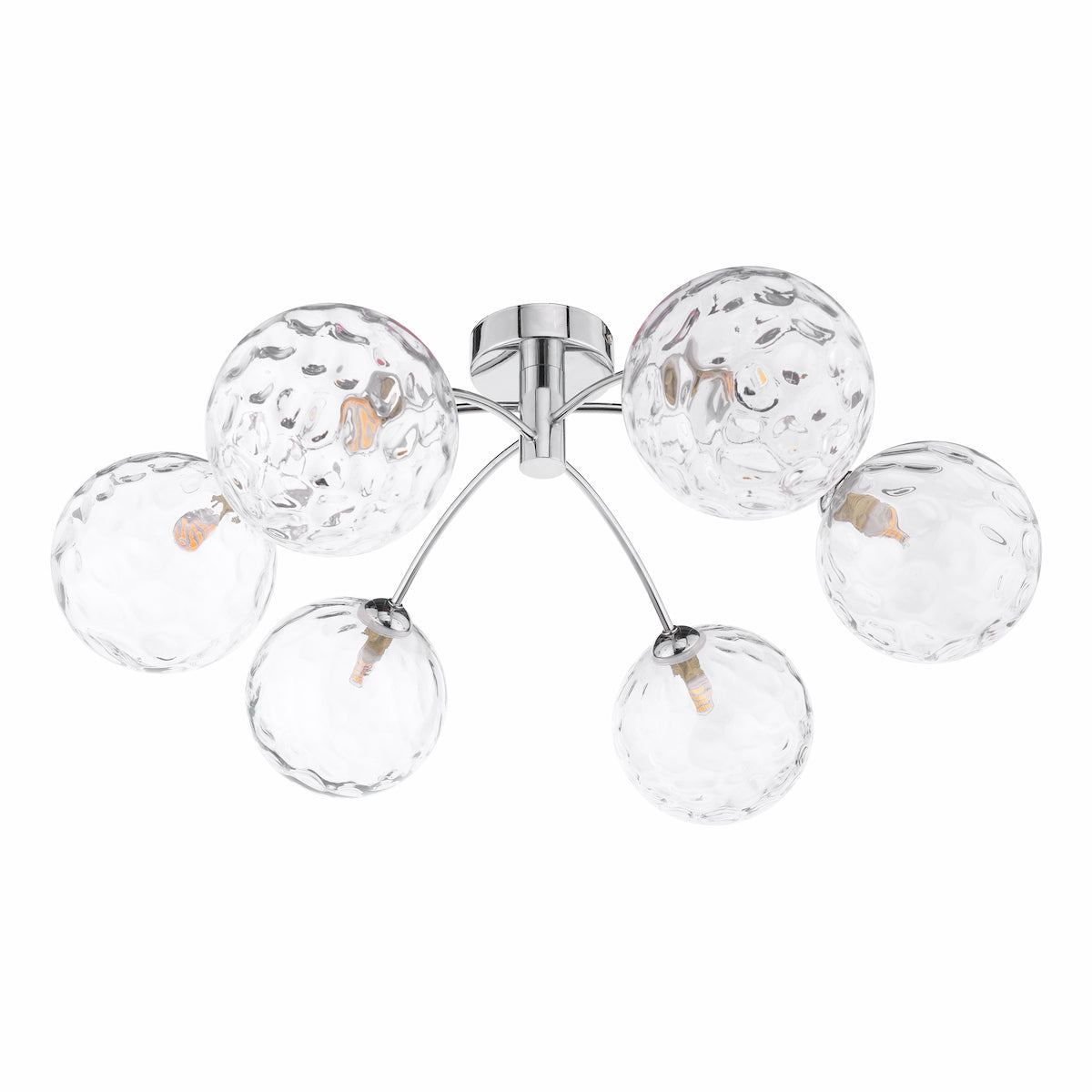 IZZY 6LT SEMI FLUSH POL CHR CW CLEAR GLS 150MM