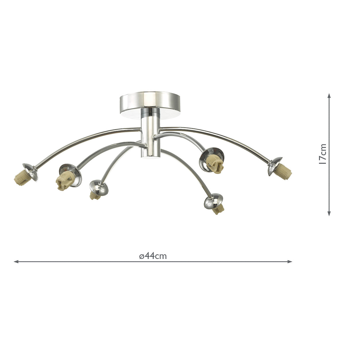 IZZY 6LT SEMI FLUSH POLISHED CHROME FRAME ONLY