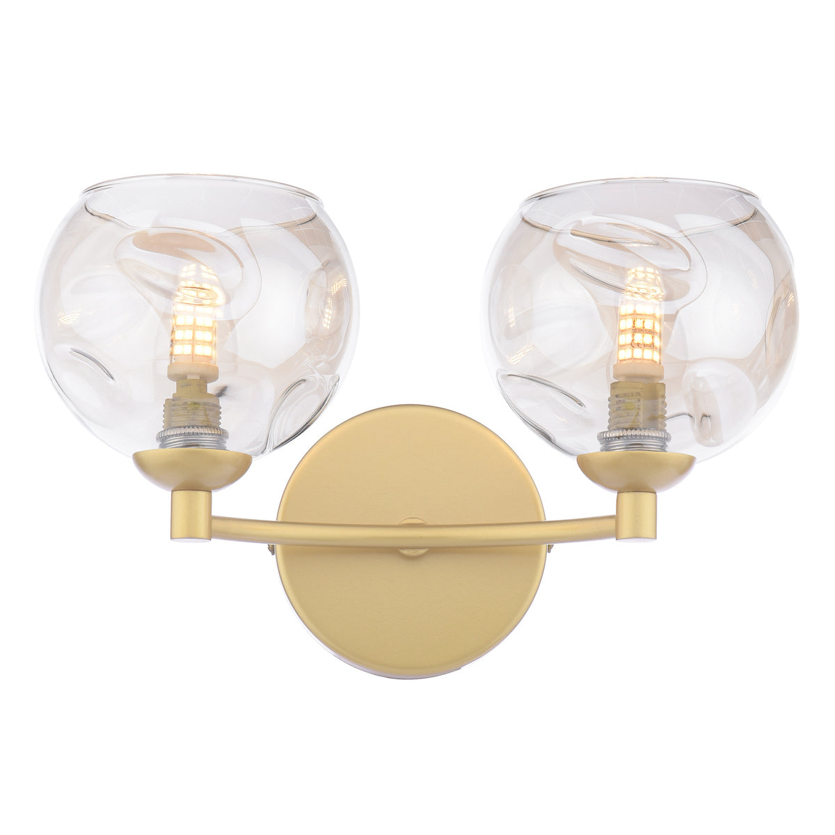 IZZY 2LT WALL LIGHT GOLD CW CHAMPAGNE OPEN GLS