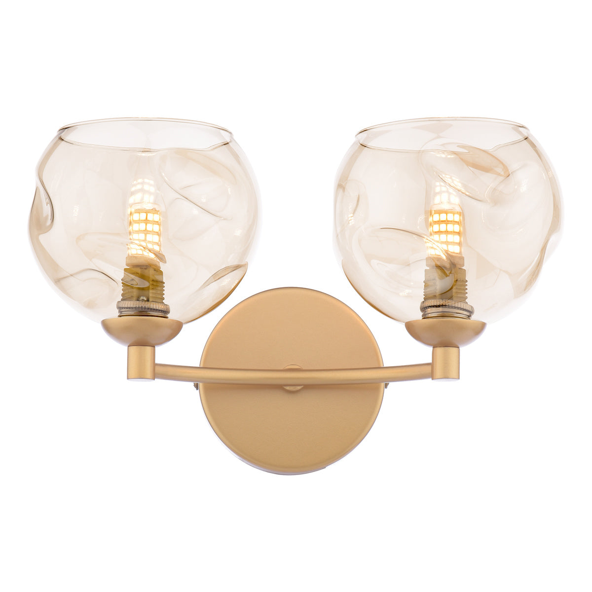 IZZY 2LT WALL LIGHT GOLD CW CHAMPAGNE OPEN GLS