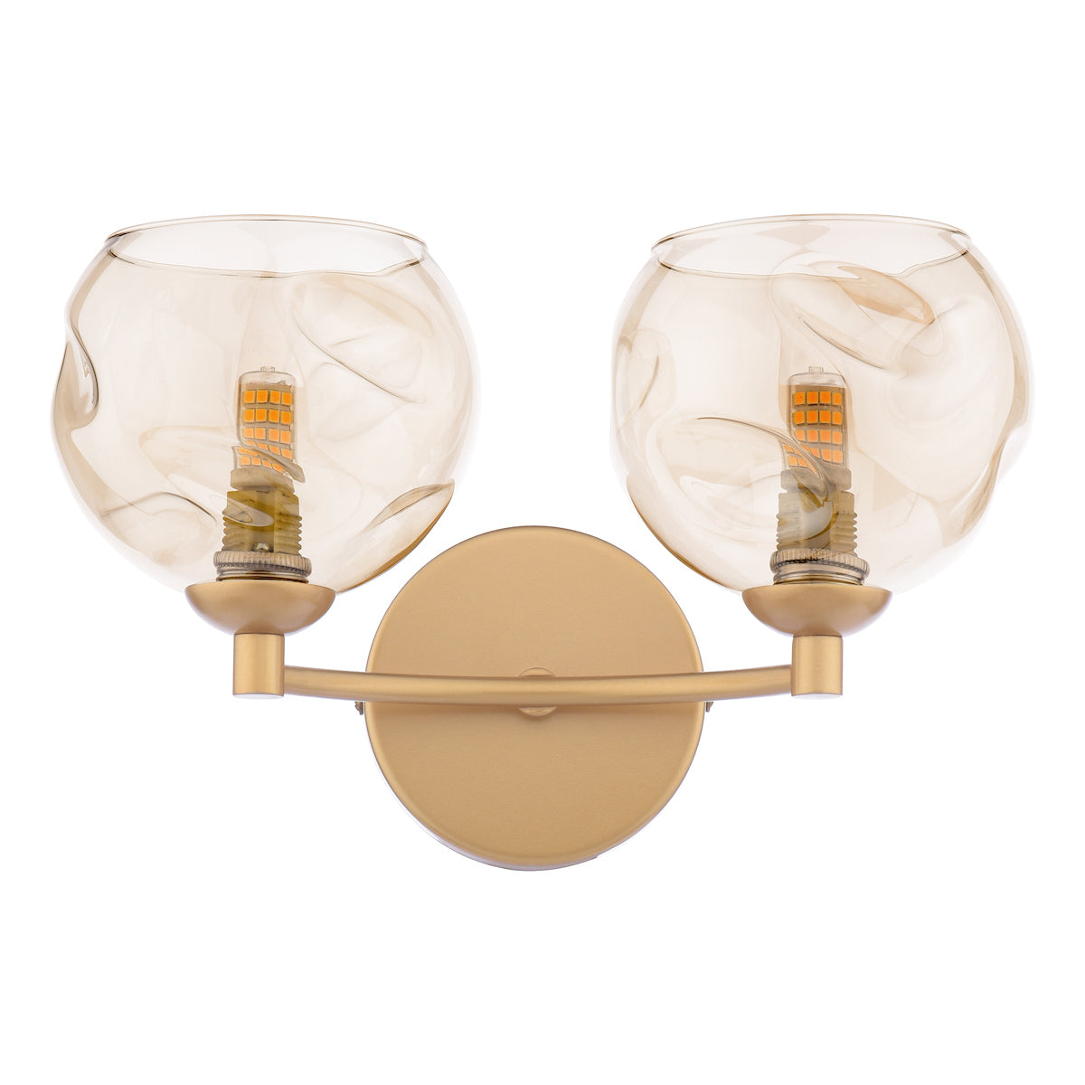 IZZY 2LT WALL LIGHT GOLD CW CHAMPAGNE OPEN GLS