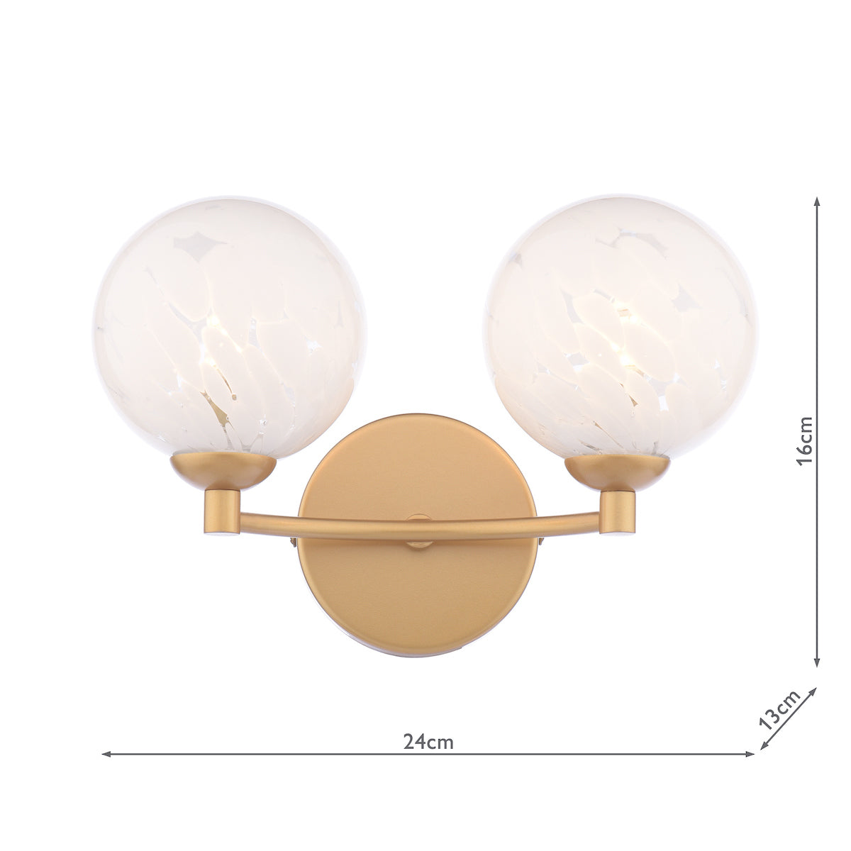 IZZY 2LT WALL LIGHT GOLD CW CONFETTI GLS