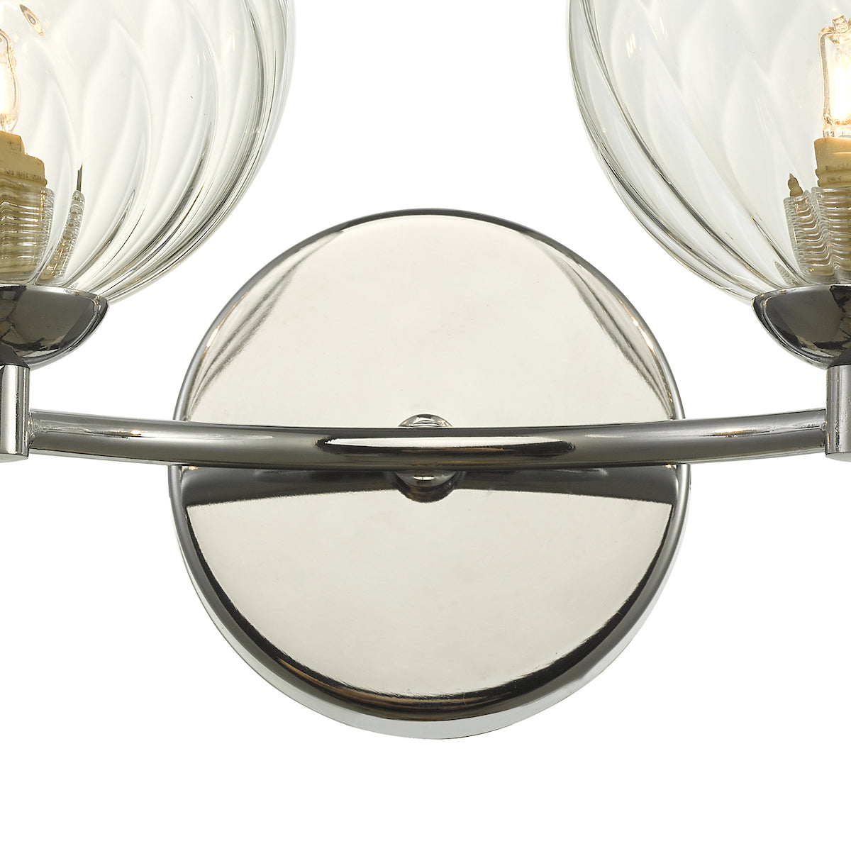 IZZY 2LT WALL LIGHT POL CHR CW TWISTED GLS