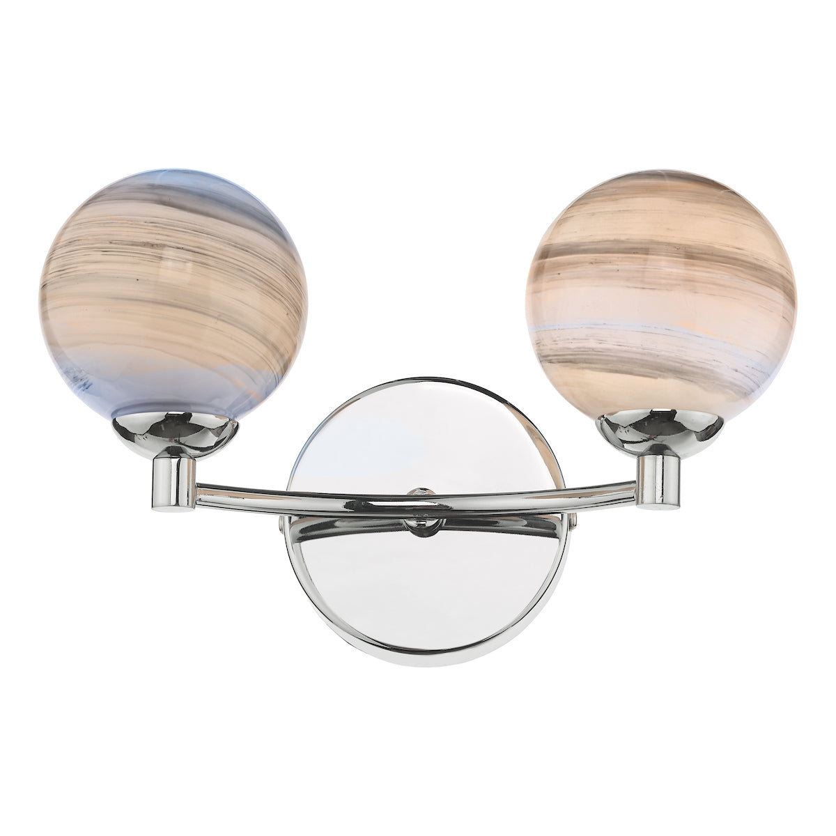 IZZY 2LT WALL LIGHT POL CHR CW PLANET GLS