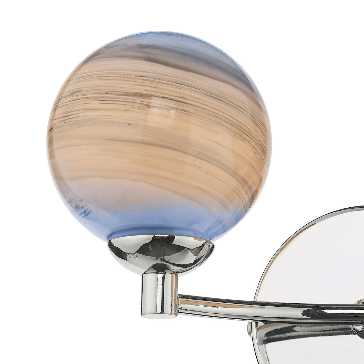 IZZY 2LT WALL LIGHT POL CHR CW PLANET GLS