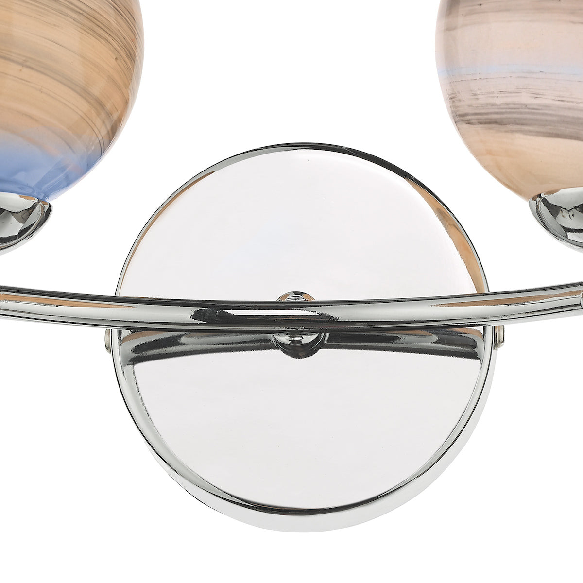 IZZY 2LT WALL LIGHT POL CHR CW PLANET GLS