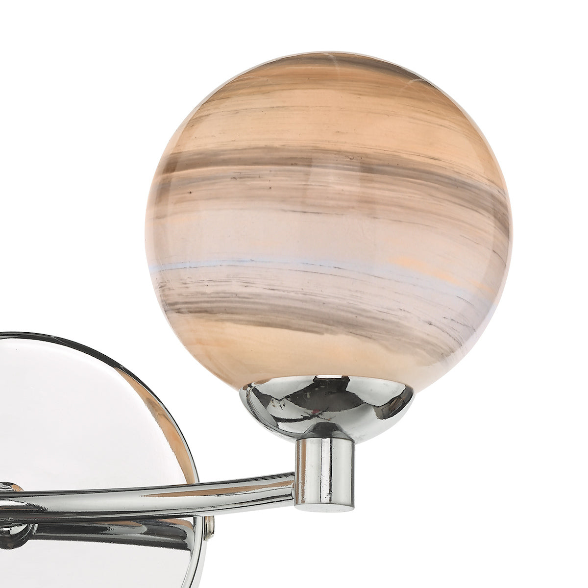 IZZY 2LT WALL LIGHT POL CHR CW PLANET GLS