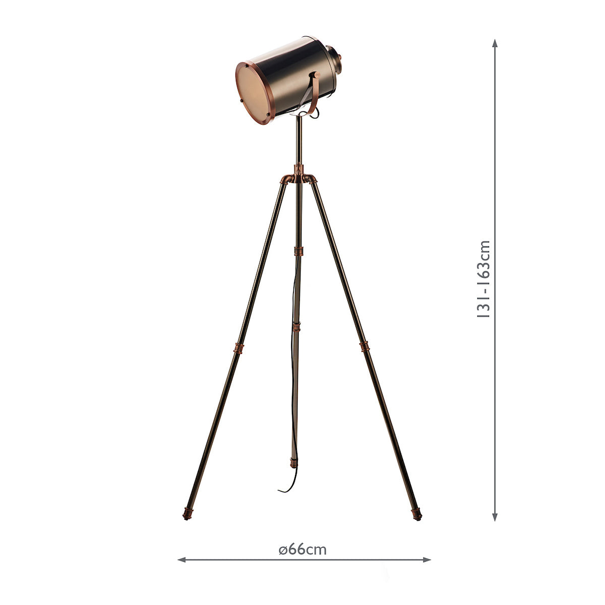 JAKE FLOOR TASK LAMP ANT SILVER AND COPPER