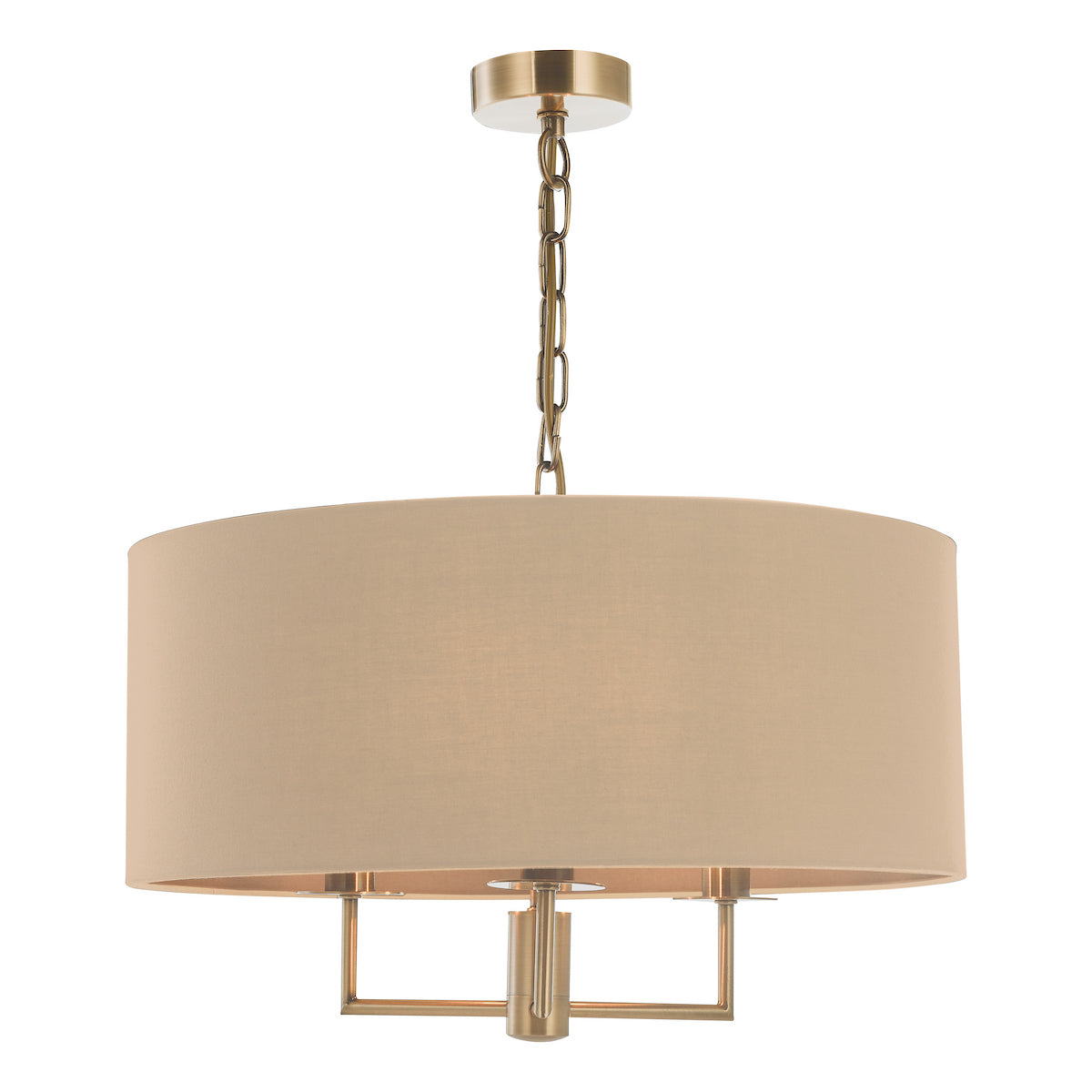 JAMELIA 3LT PENDANT ANTIQUE BRASS SHADELIER