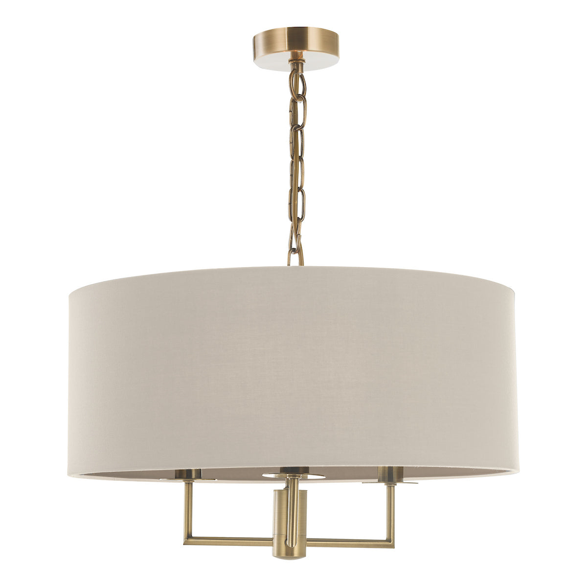JAMELIA 3LT PENDANT ANTIQUE BRASS SHADELIER