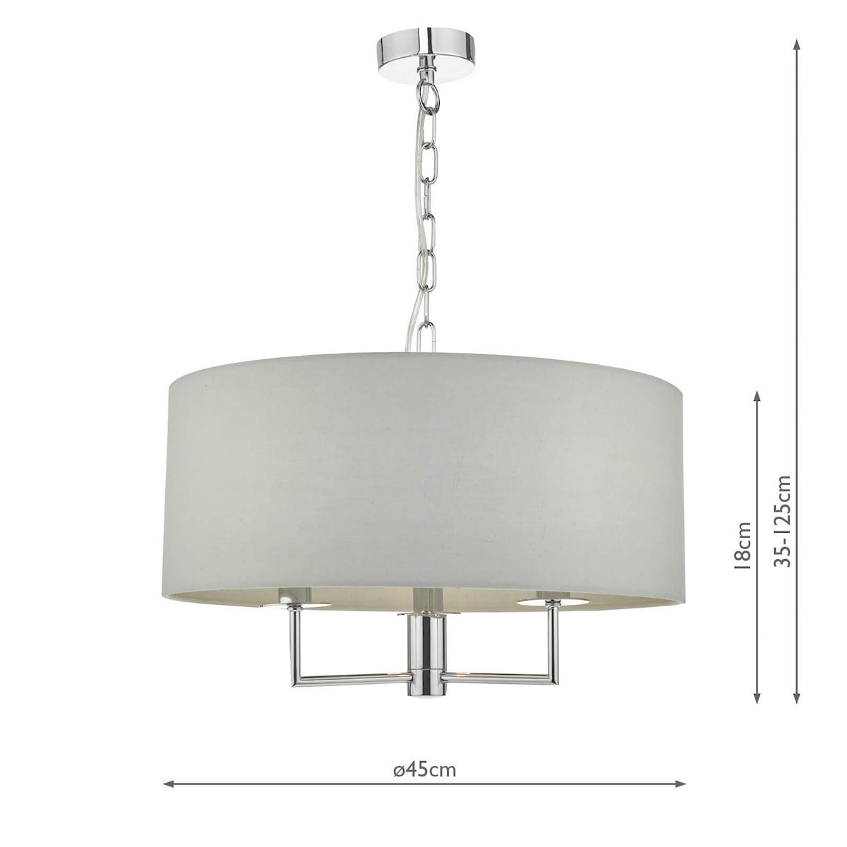 JAMELIA 3LT PENDANT POL CHR SHADELIER