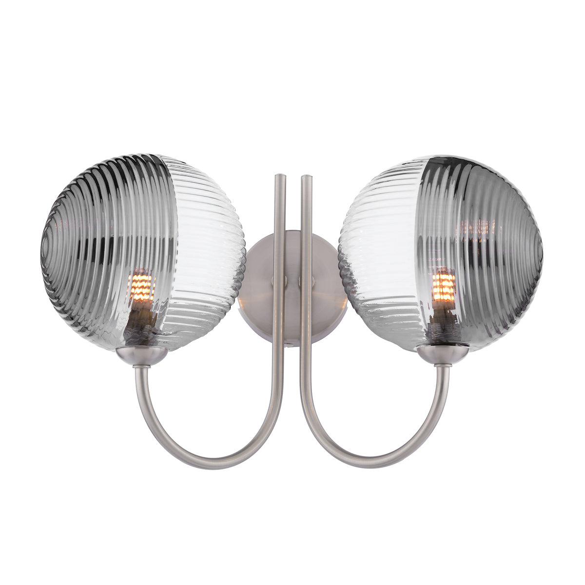 JARED 2LT W/LT SATIN NICKEL CW SMOKED/CLR GLS 150M