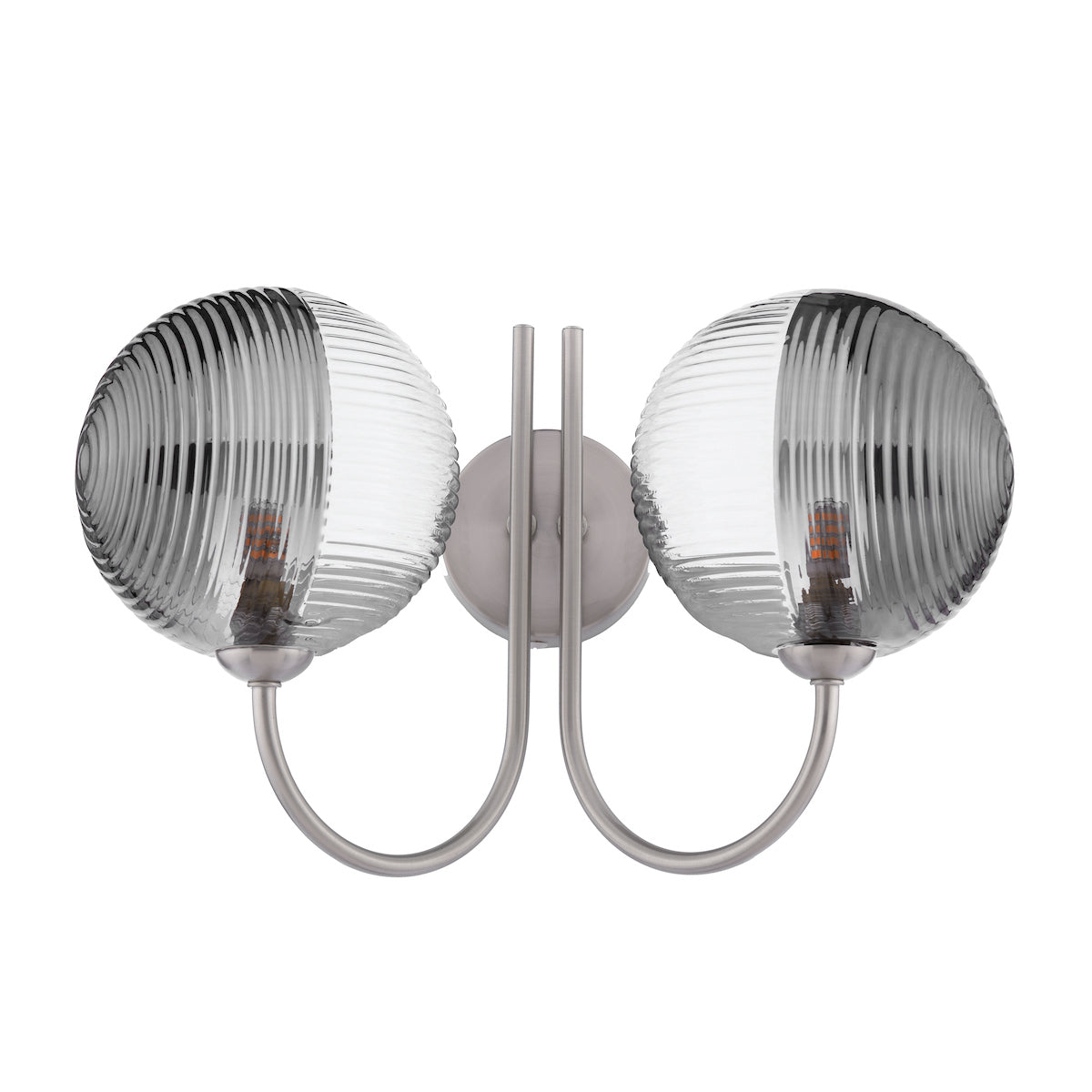 JARED 2LT W/LT SATIN NICKEL CW SMOKED/CLR GLS 150M
