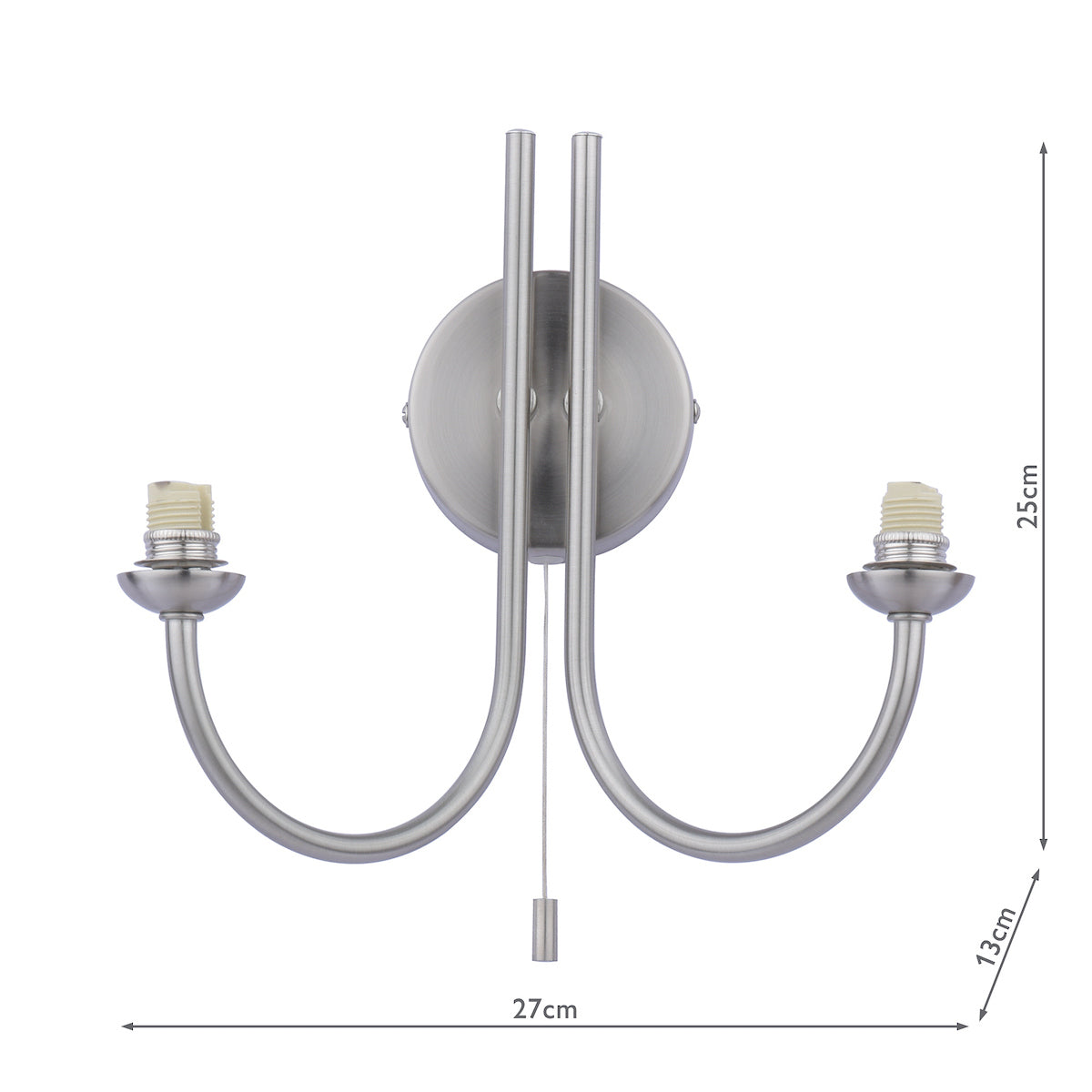 JARED 2LT W/LT SATIN NICKEL FRAME ONLY