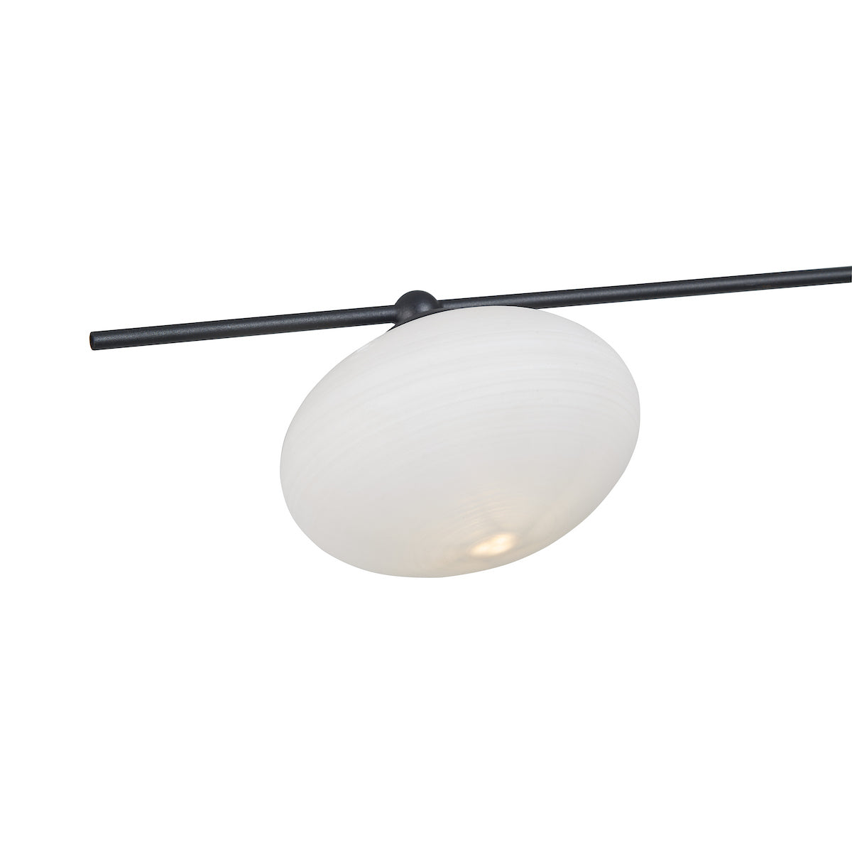 JASPER 3LT SEMI FLUSH MATT BLACK OPAL GLASS