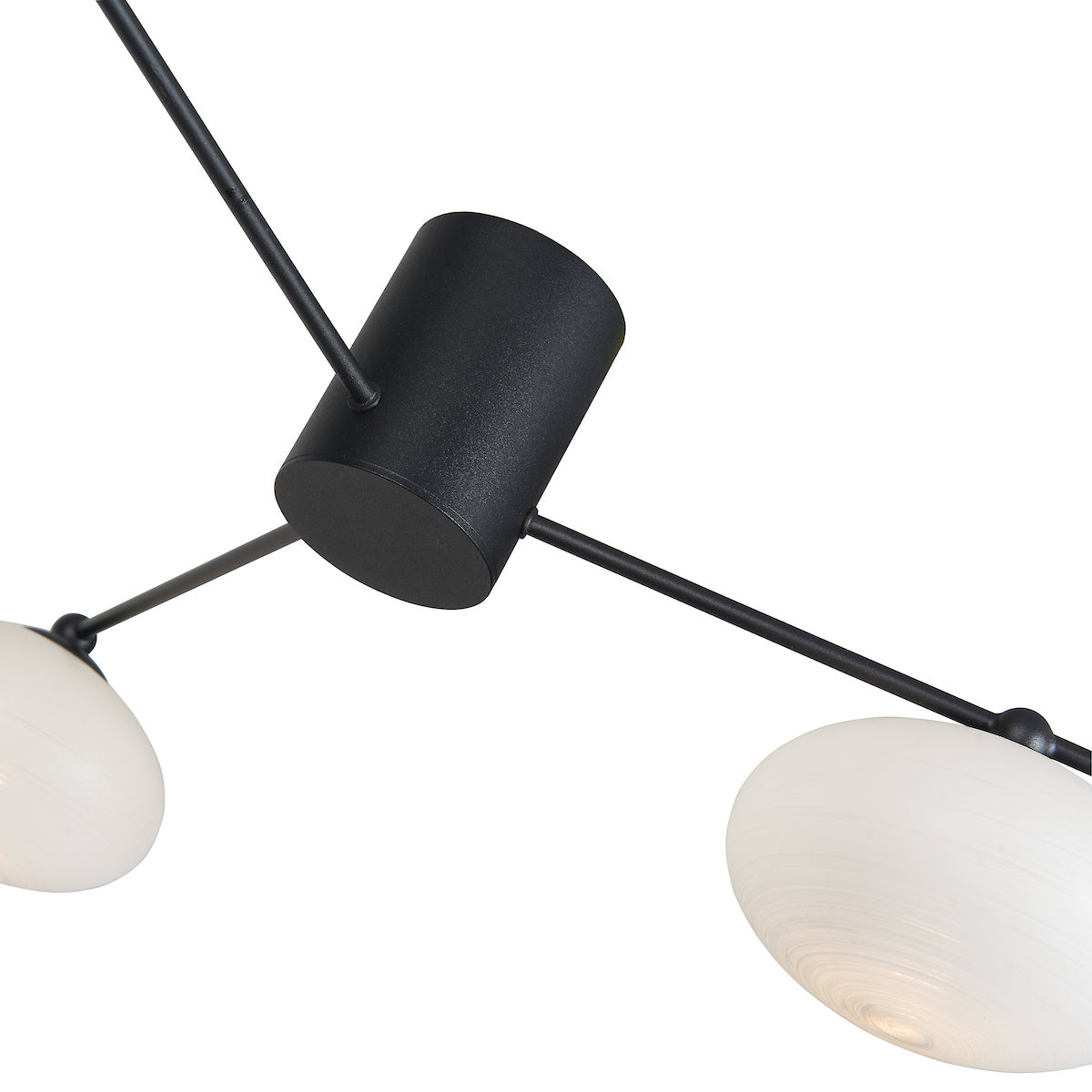 JASPER 3LT SEMI FLUSH MATT BLACK OPAL GLASS