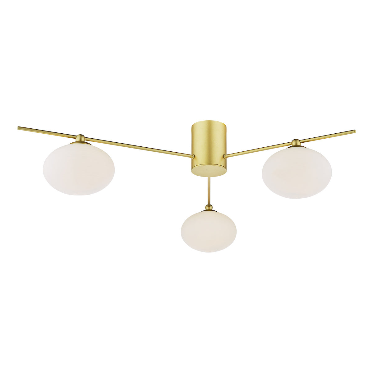 JASPER 3LT SEMI FLUSH PAINTED GOLD OPAL GLASS