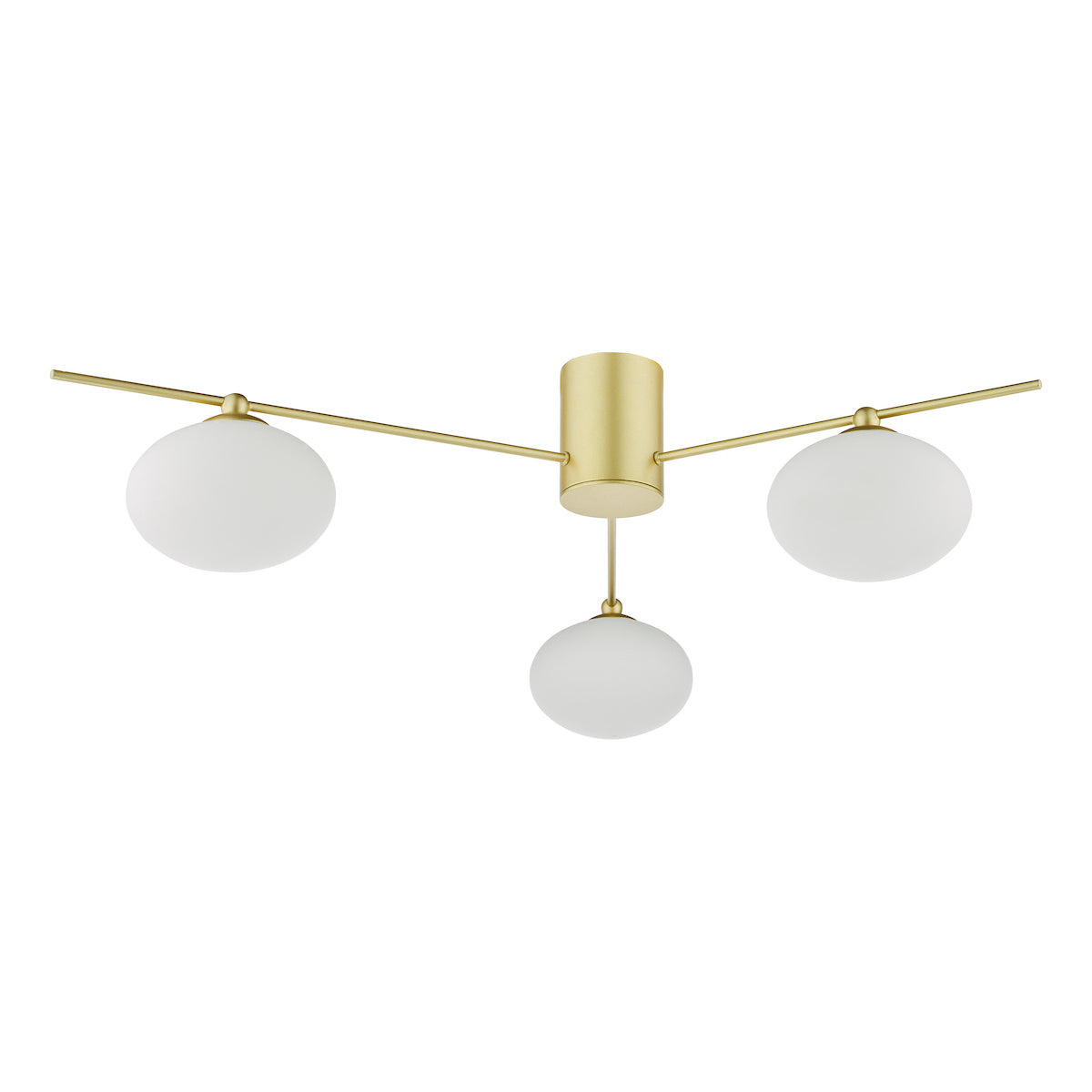 JASPER 3LT SEMI FLUSH PAINTED GOLD OPAL GLASS