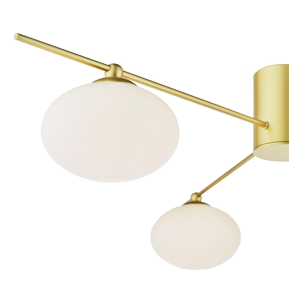 JASPER 3LT SEMI FLUSH PAINTED GOLD OPAL GLASS
