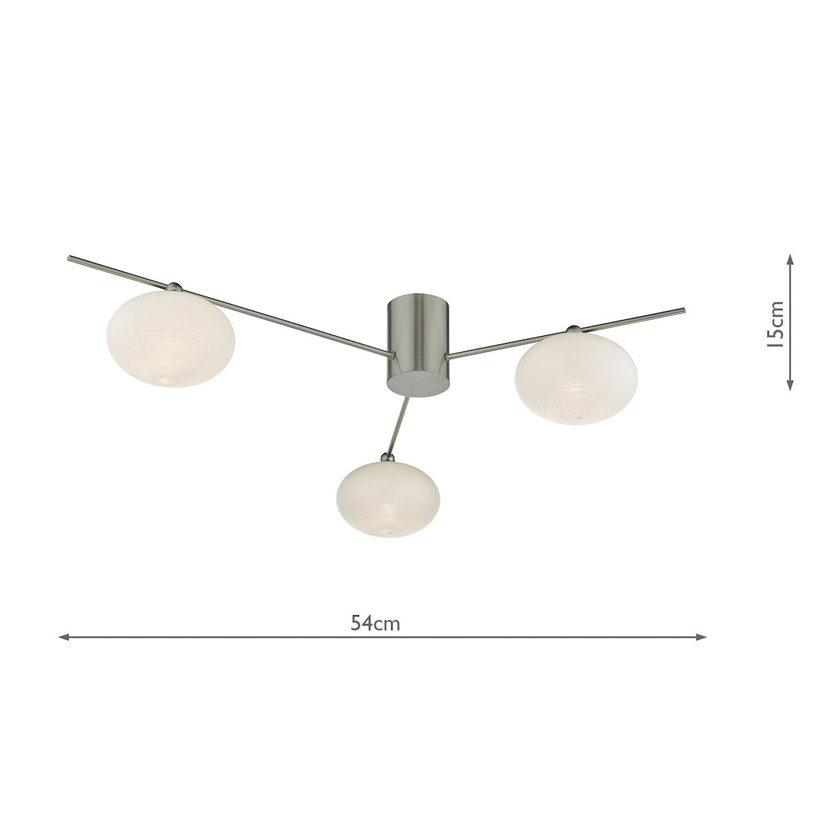 JASPER 3LT SEMI FLUSH SAT NICKEL