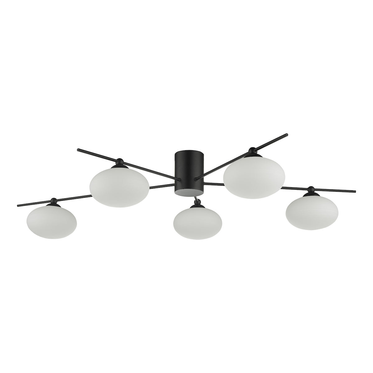 JASPER 5LT SEMI FLUSH MATT BLACK OPAL GLASS