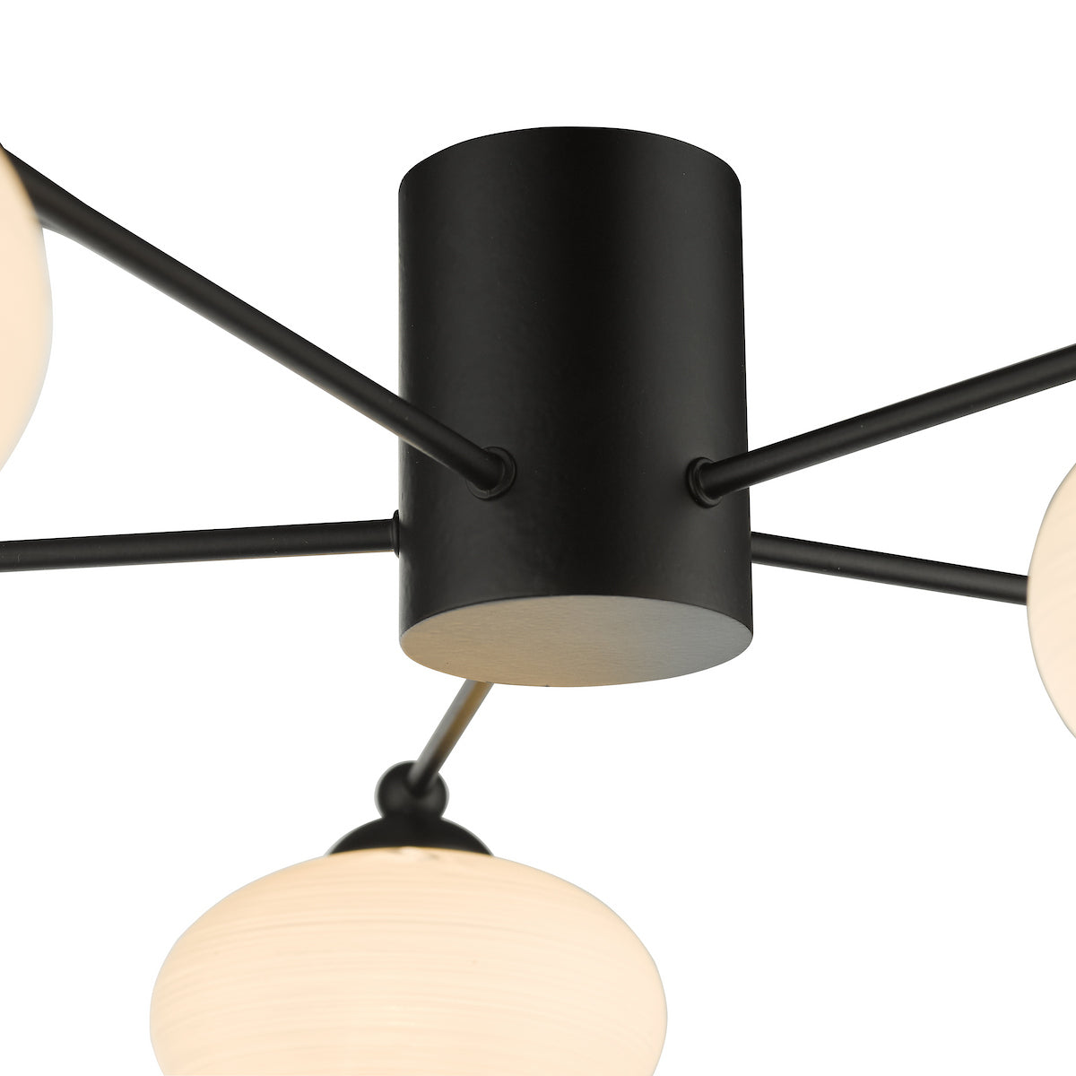 JASPER 5LT SEMI FLUSH MATT BLACK OPAL GLASS