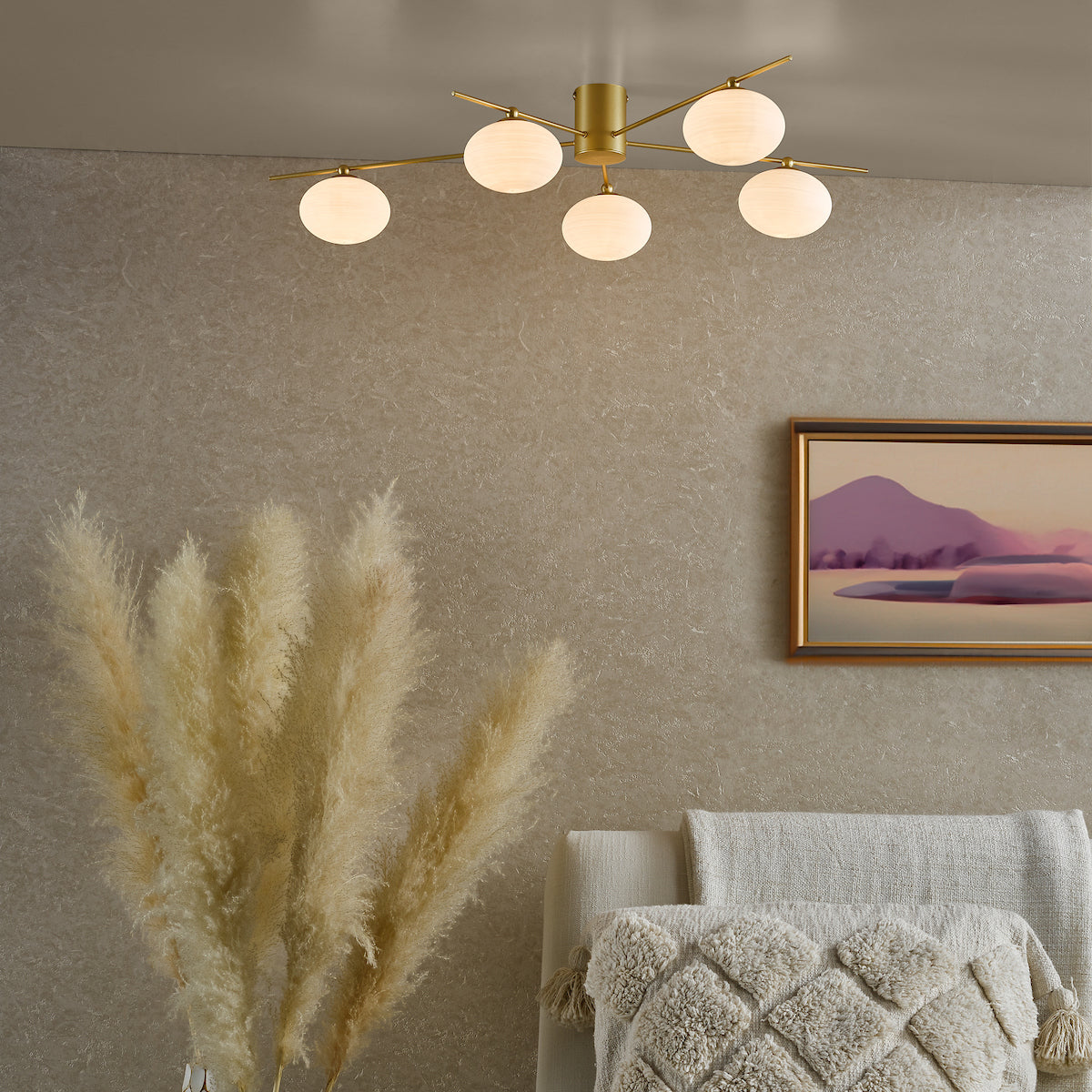 JASPER 5LT SEMI FLUSH PAINTED GOLD