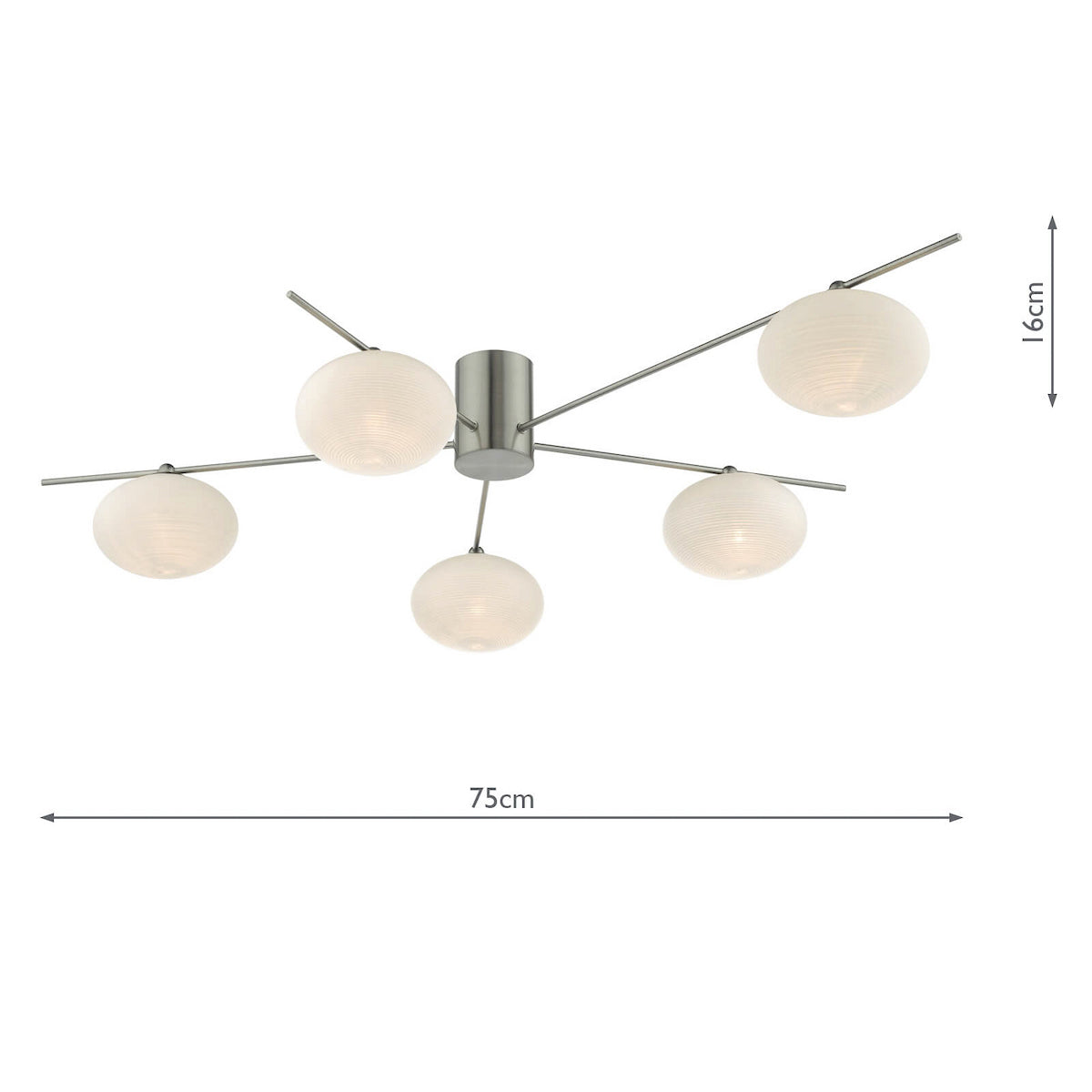 JASPER 5LT SEMI FLUSH SAT NICKEL