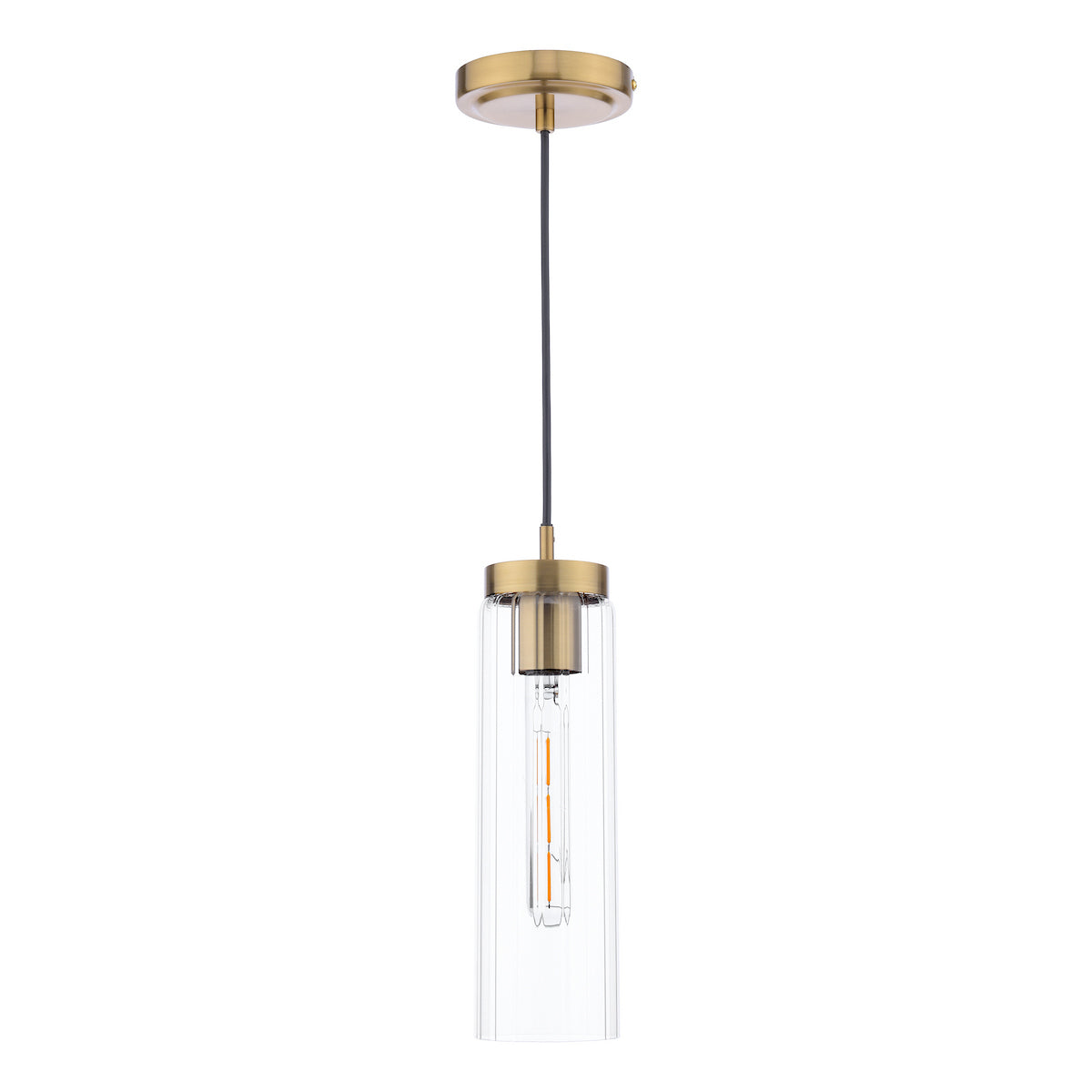 JODELLE 1LT PENDANT BRONZE & CLEAR