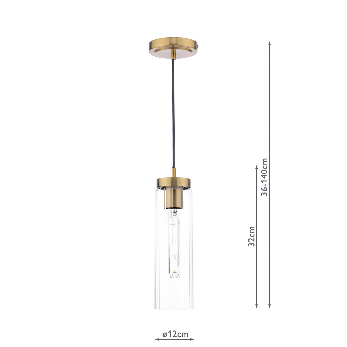 JODELLE 1LT PENDANT BRONZE & CLEAR