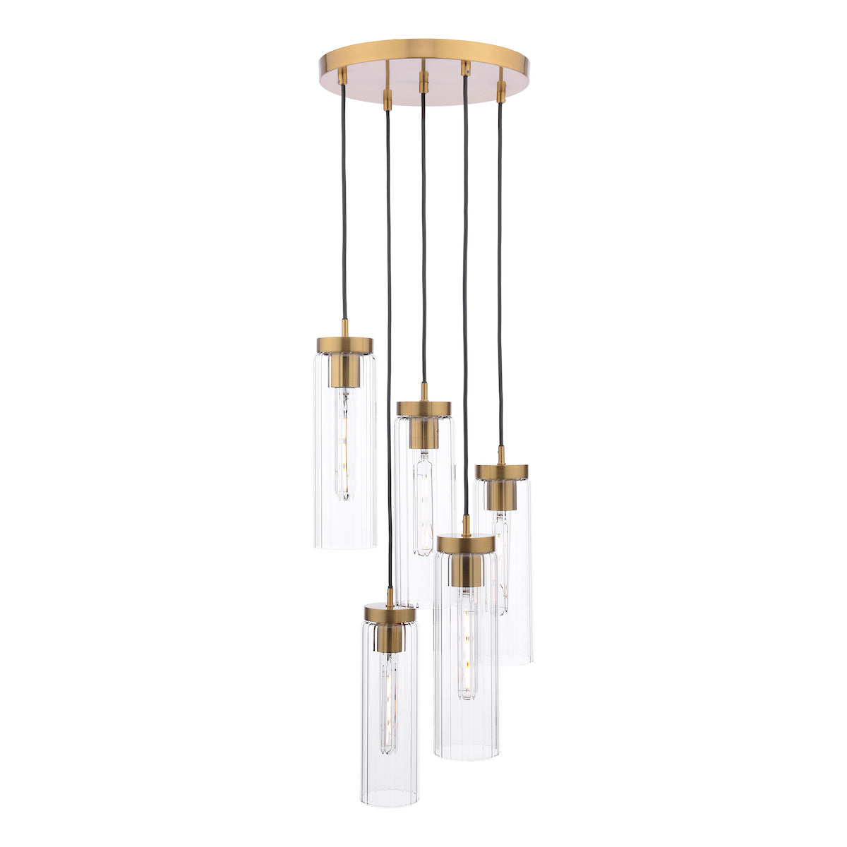 JODELLE 5LT CLUSTER PENDANT BRONZE & CLEAR