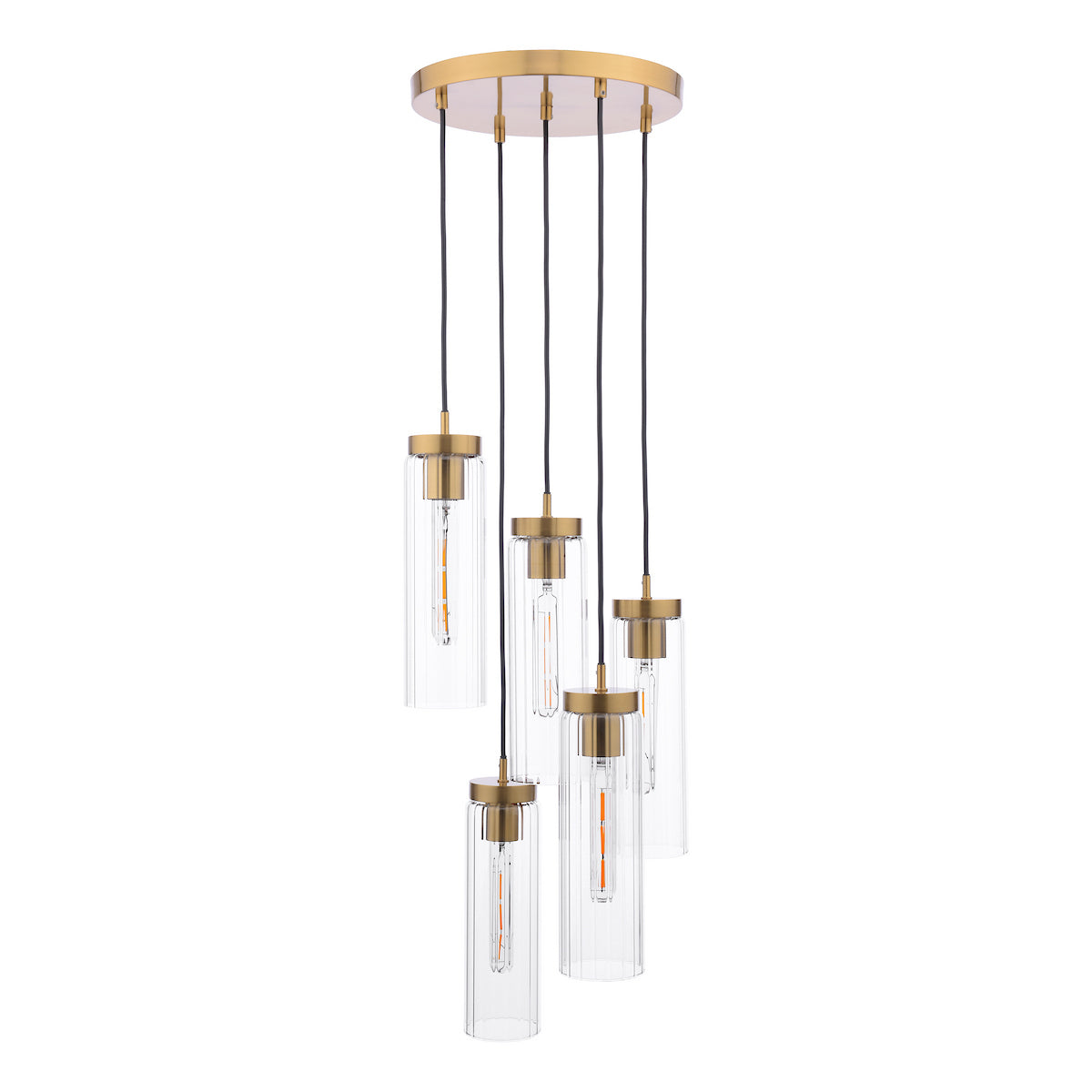 JODELLE 5LT CLUSTER PENDANT BRONZE & CLEAR