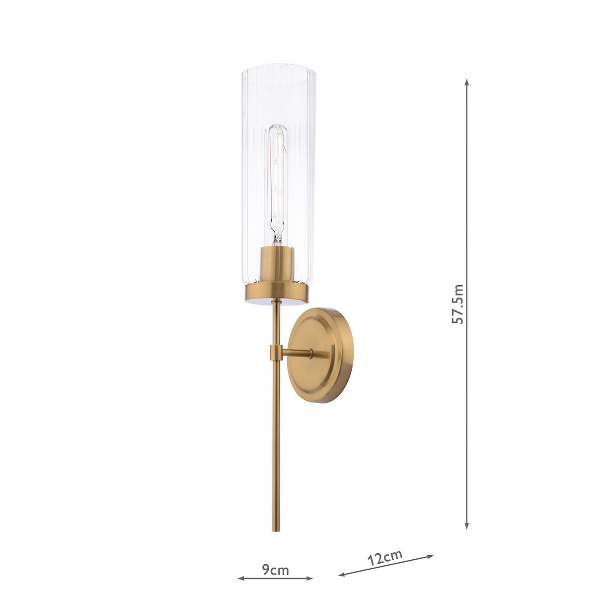 JODELLE 1LT WALL LIGHT BRONZE & CLEAR