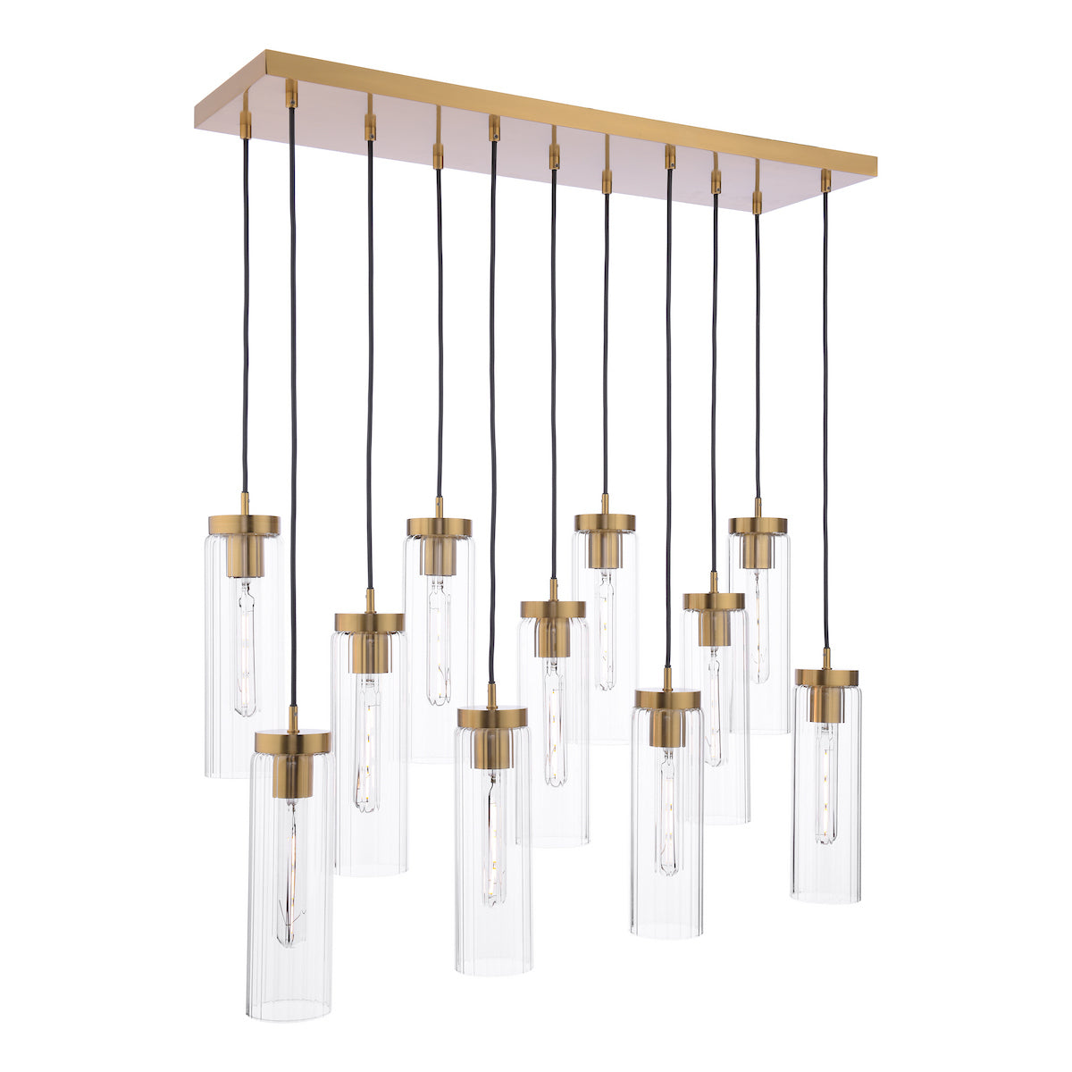JODELLE 11LT BAR PENDANT BRONZE & CLEAR