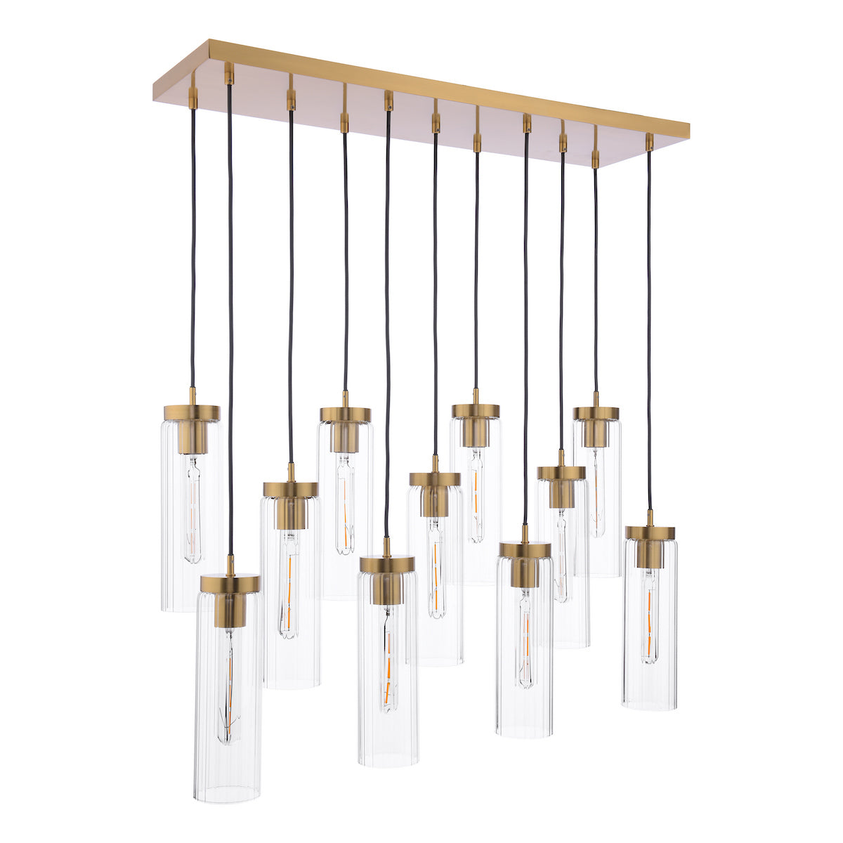 JODELLE 11LT BAR PENDANT BRONZE & CLEAR
