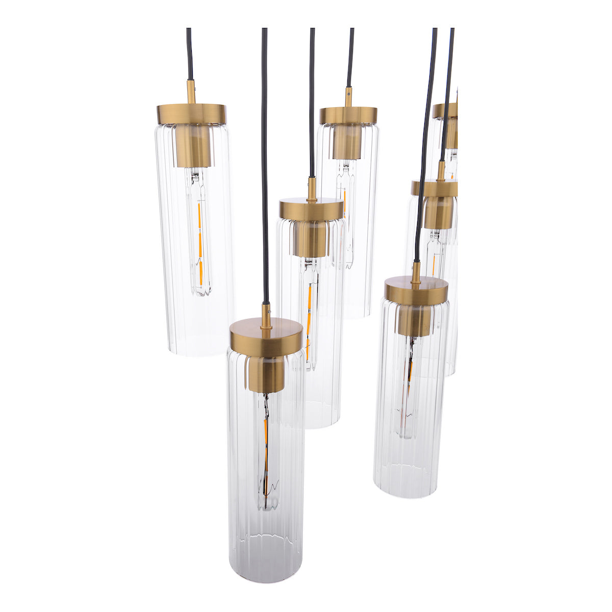 JODELLE 11LT BAR PENDANT BRONZE & CLEAR