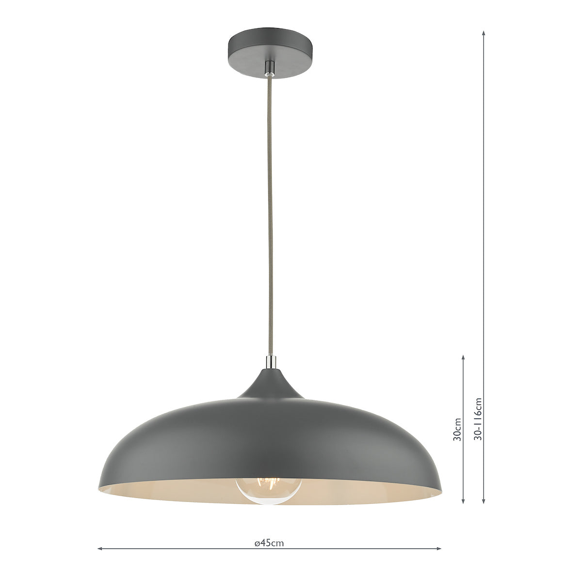 KAELAN 1LT PENDANT GRAPHITE