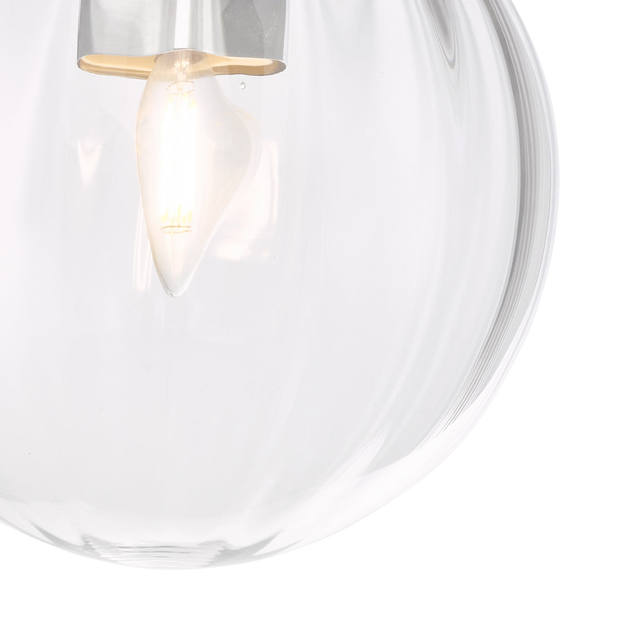 KAVI 1LT FLUSH POLISHED CHROME RIBBED GLASS IP44