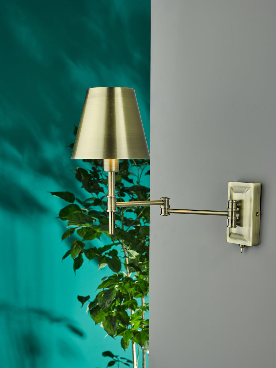 KENSINGTON WALL LIGHT TRADITIONAL SWING ARM ANTIQU