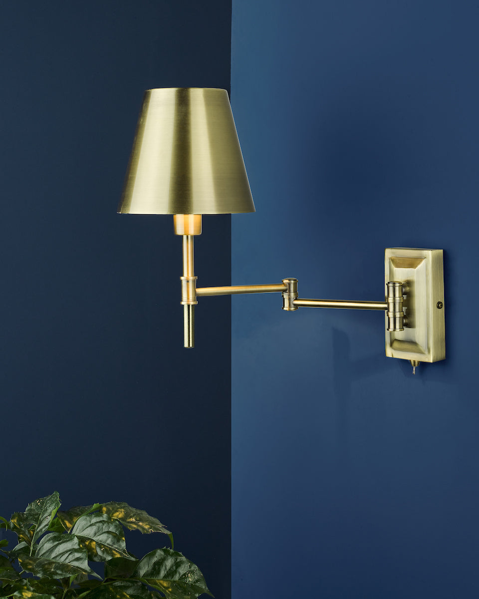 KENSINGTON WALL LIGHT TRADITIONAL SWING ARM ANTIQU