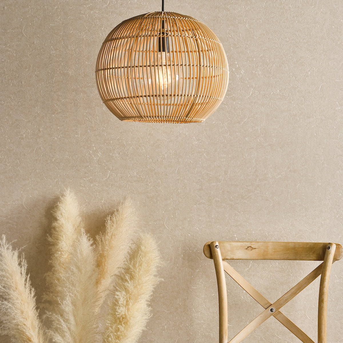 KESLER 1LT PENDANT RATTAN