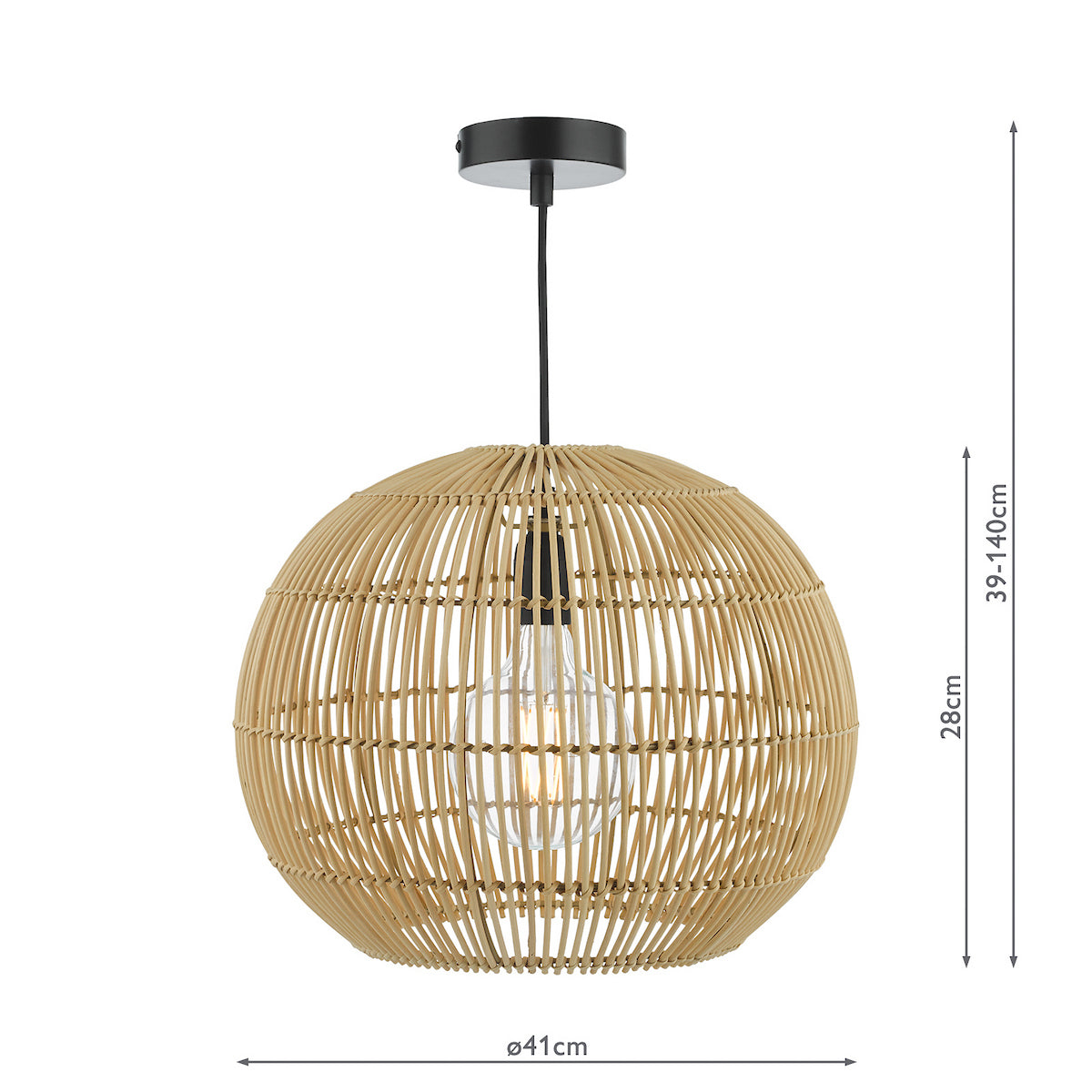 KESLER 1LT PENDANT RATTAN