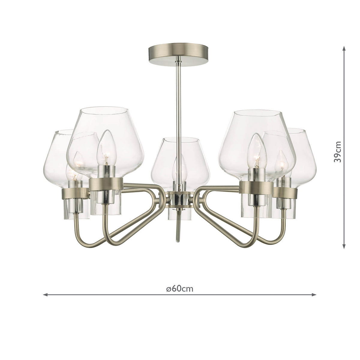 KETA 5LT SEMI FLUSH SAT CHR & POL CHR
