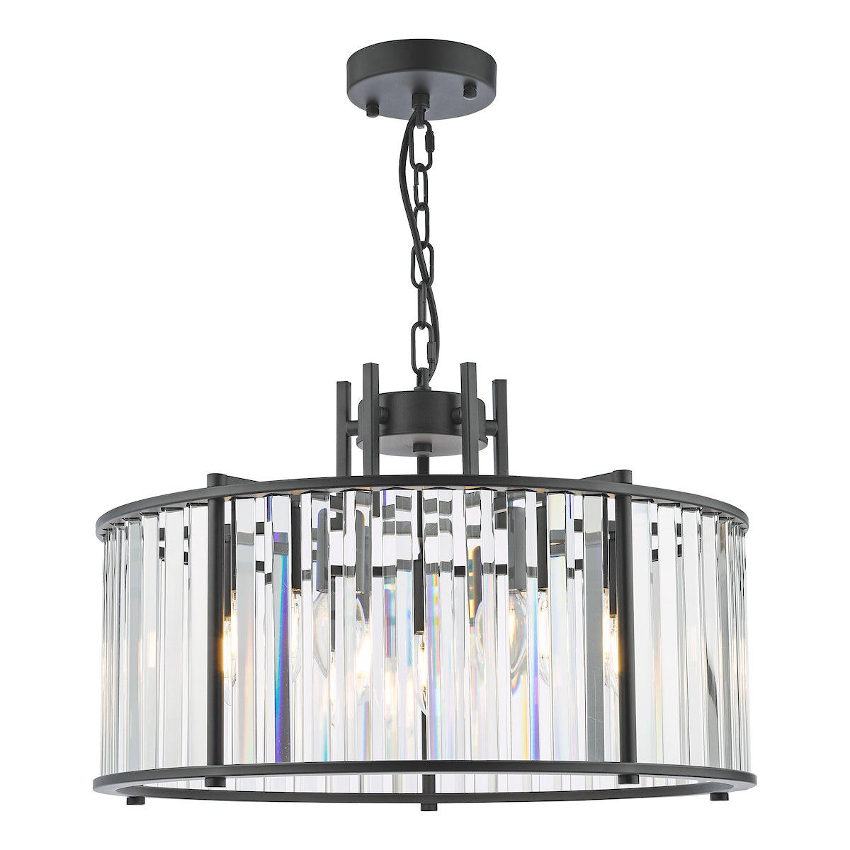 KIRAN 5LT PENDANT BLACK & CLEAR GLS